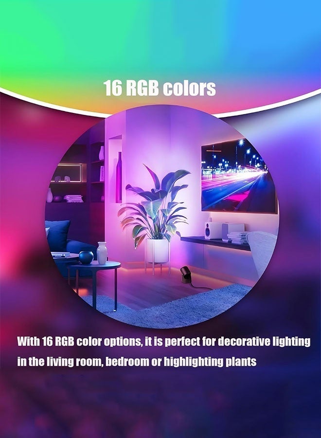 كشاف سحري RGB مع جهاز تحكم عن بعد، 16 خيارًا للألوان، أوضاع ديناميكية وسطوع قابل للتعديل لتزيين المنزل/المناسبات - Image 2